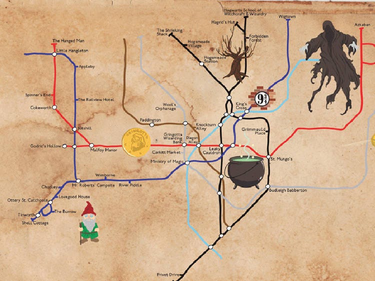 The Harry Potter tube map