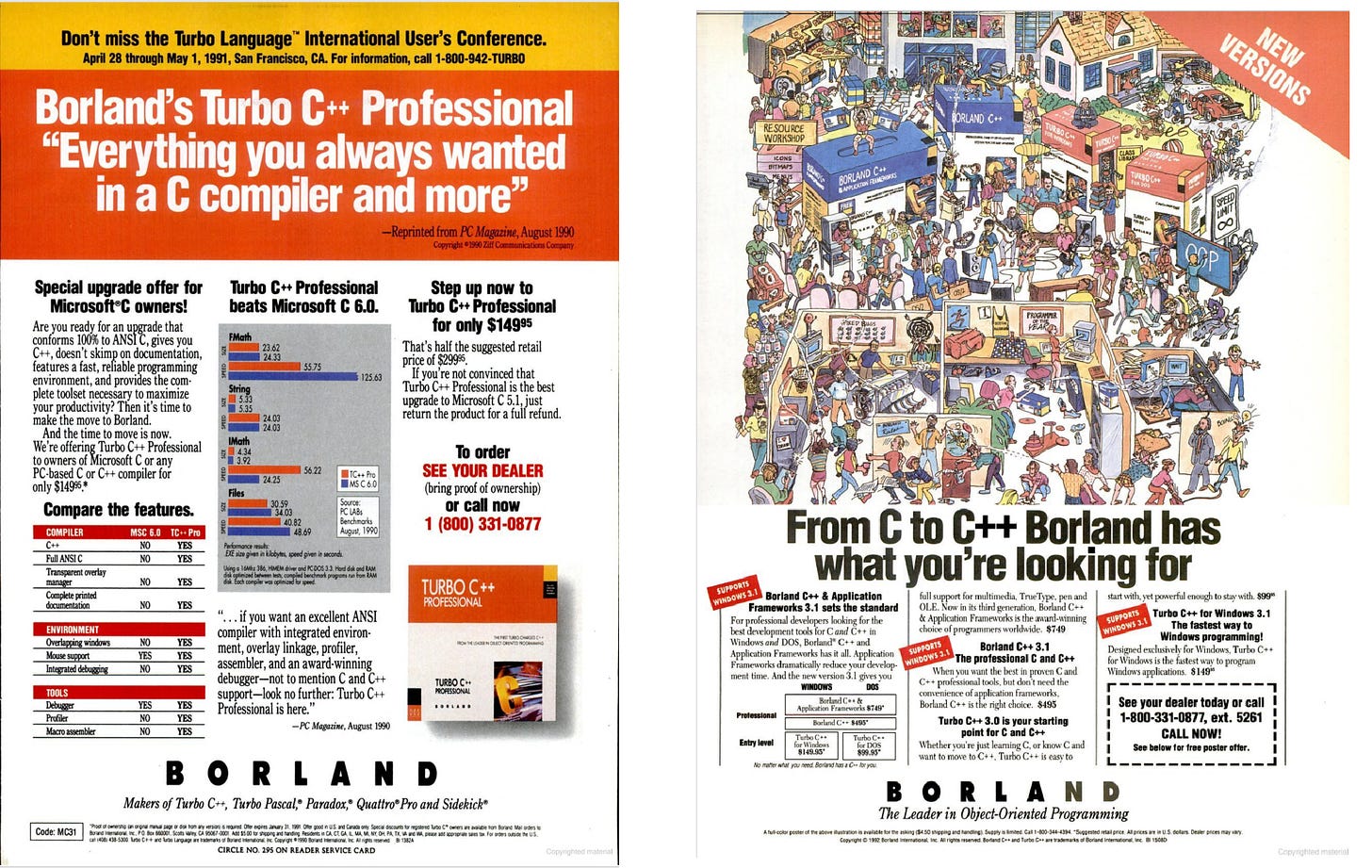 Advertisements for Borland C++