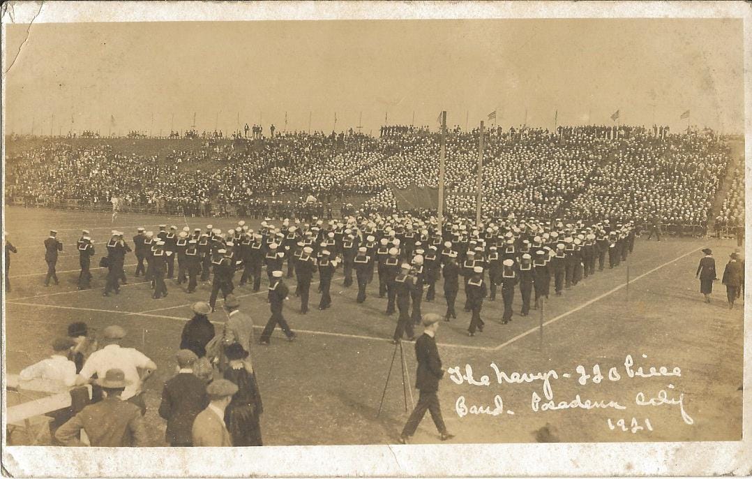 The Navys - 220 Piece Band, Pasadena, Calif, 1921