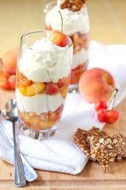 Cherry-Peach Yogurt Parfait with Maple Granola Brittle