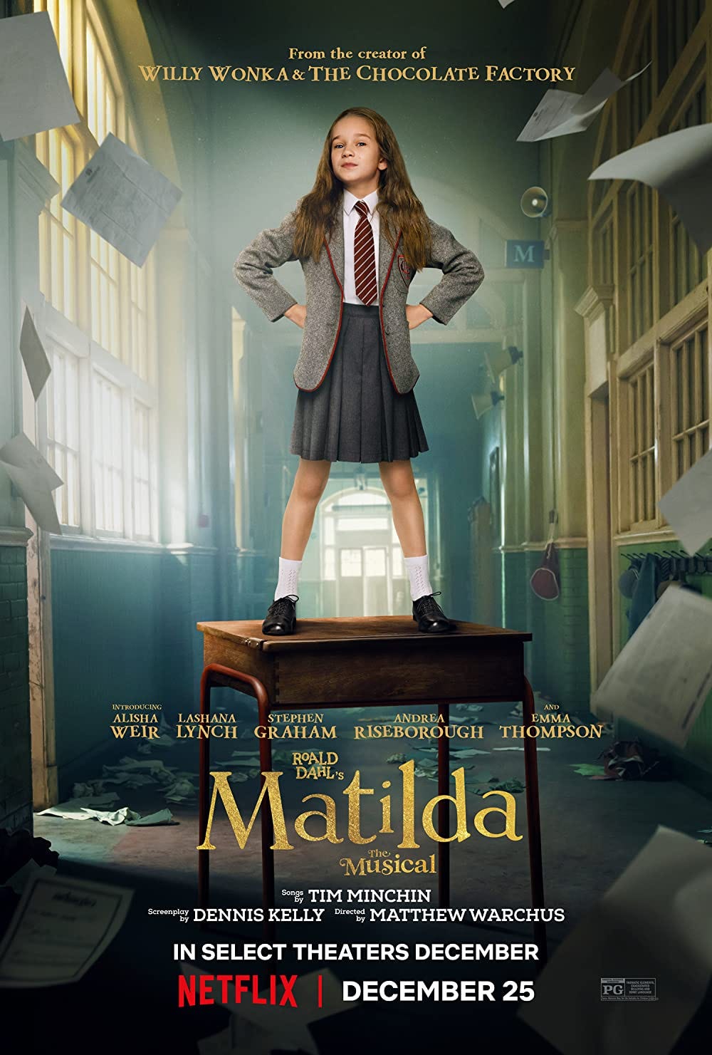 The movie poster for the new Matilda musical film