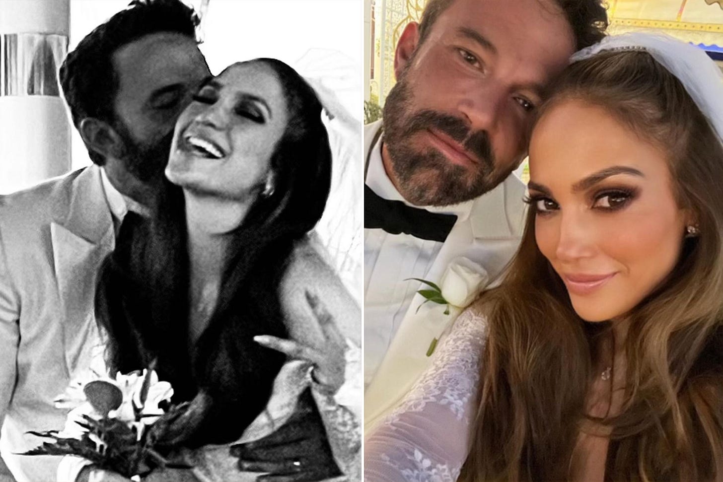 Jennifer Lopez marries Ben Affleck in wedding dress from 'old movie'