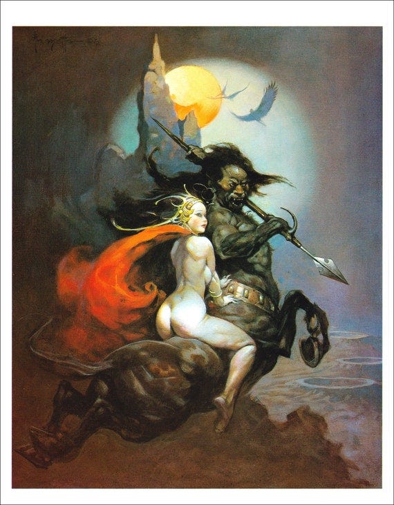 Moon Maid Frank Frazetta Vintage Art Print Sci Fi Dark Fantasy - Etsy