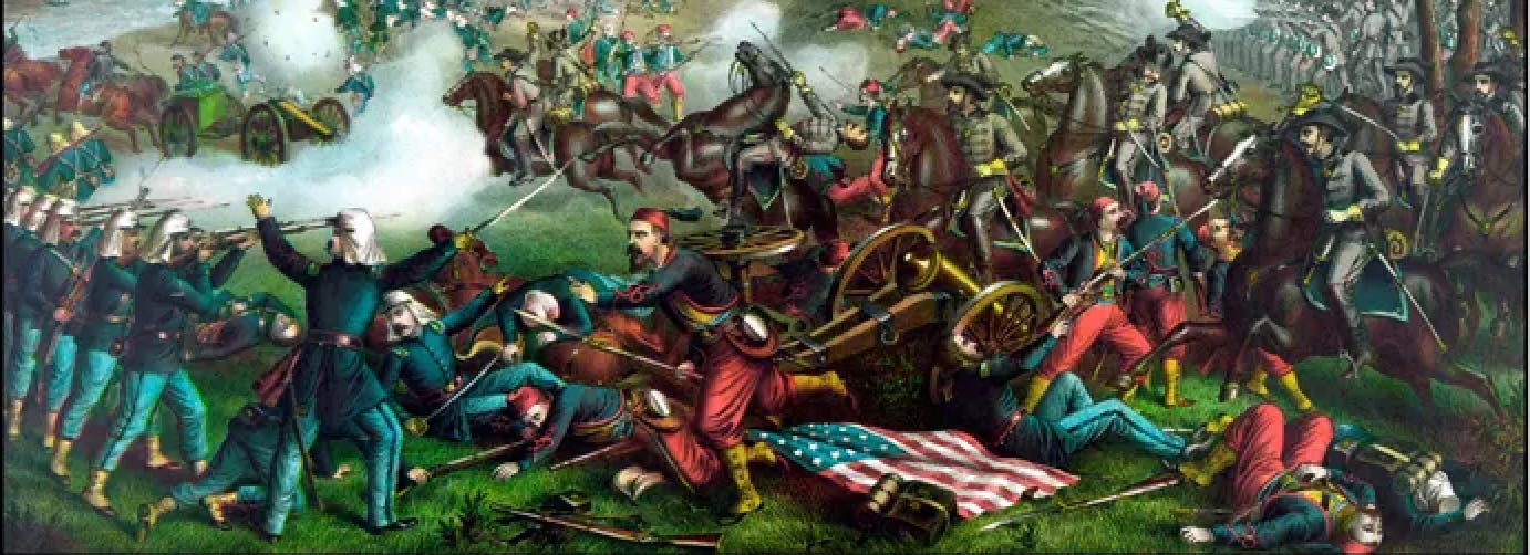 old print of civil war battle
