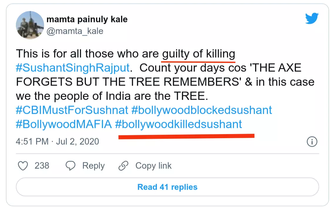 Opinion of Mamta Kale about those who are guilty of killing Sushant Singh Rajput