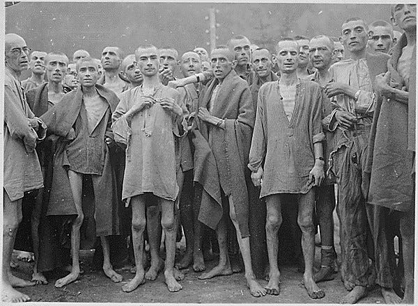 Public Domain: Starved Prisoners at Ebensee, WWII (NARA) | Flickr