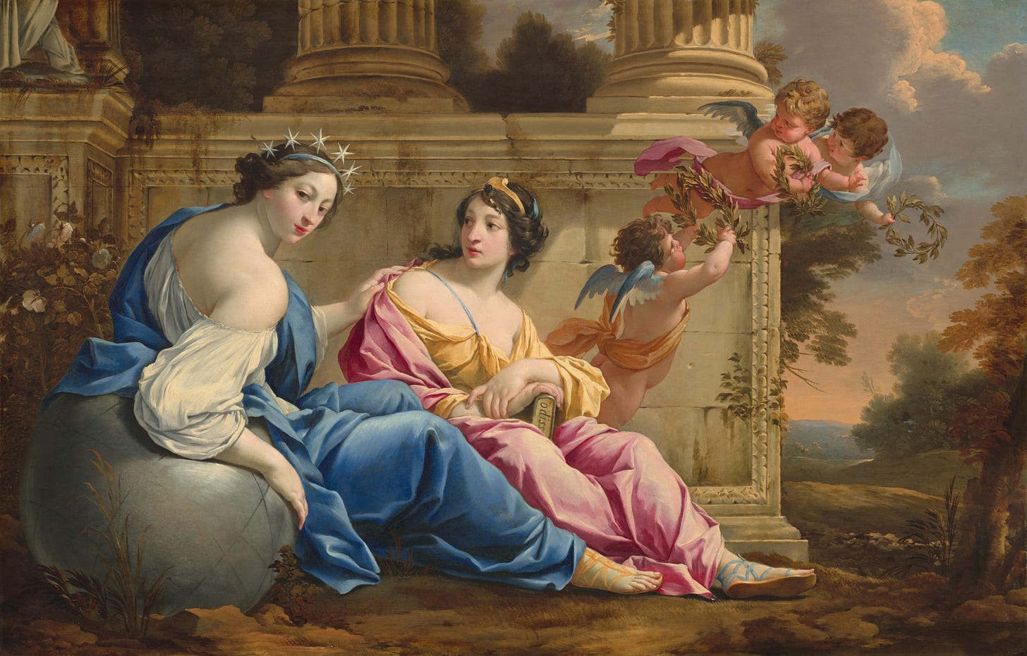 The Muses Urania and Calliope, c. 1634 by Simon Vouet