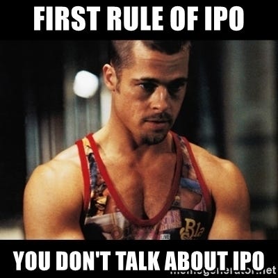 First rule of ipo you don&#39;t talk about ipo - First rule of fight club | Meme  Generator