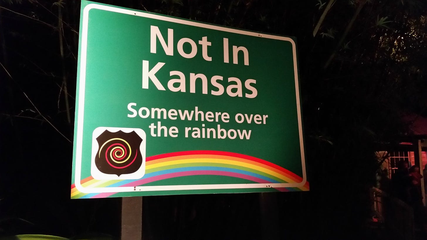 'Somewhere over the rainbow' sign