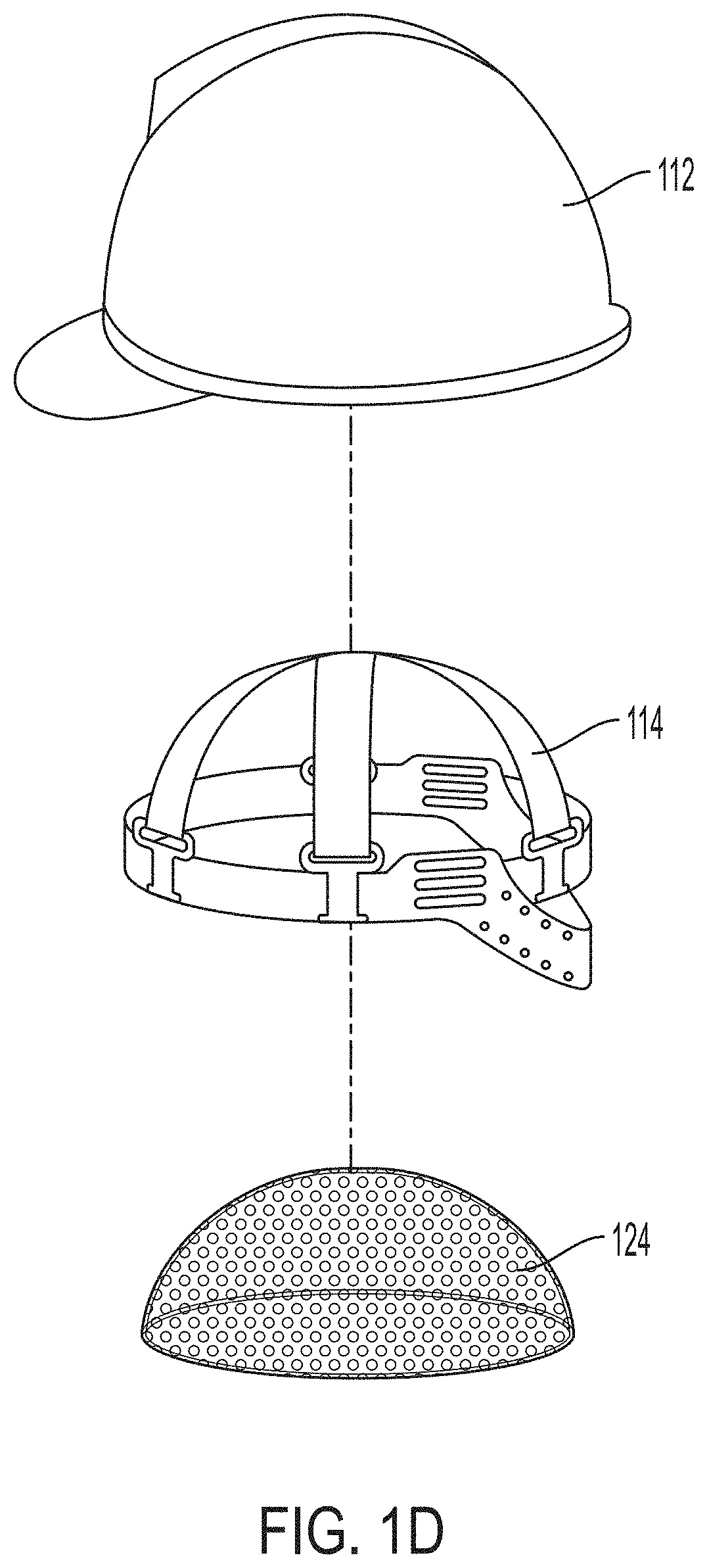 Image of the helmet with the air bubble cushioning.