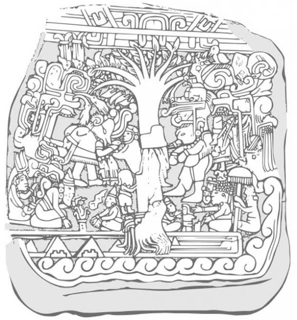 A drawing of Izapa Stela No. 5.