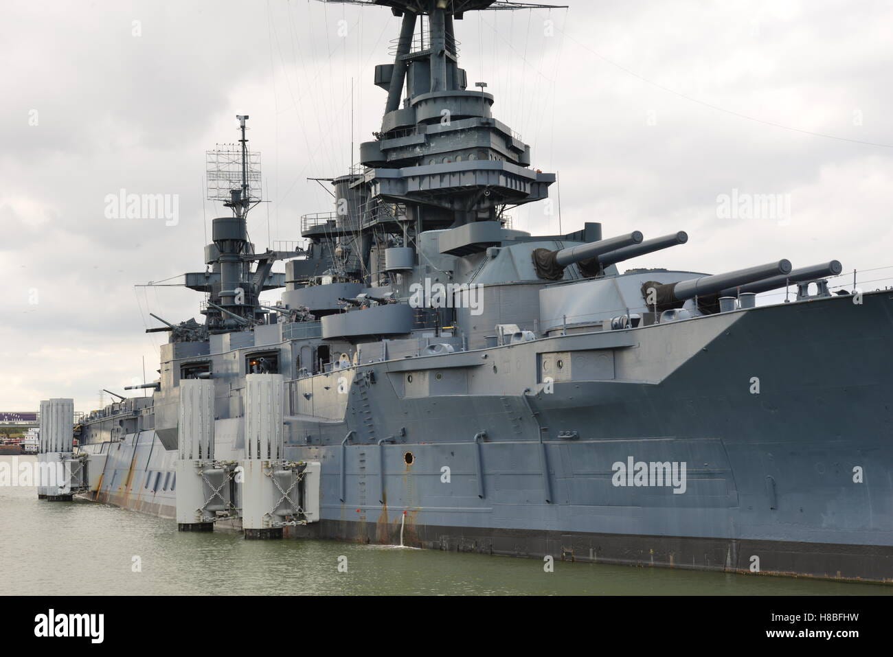 The Battleship Texas in Houston, Texas. The last World War One Dreadnought  Battleship Stock Photo - Alamy