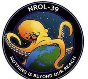 The logo for the latest secret mission by the National Reconnaissance Office has raised a few eyebrows.(NRO)
