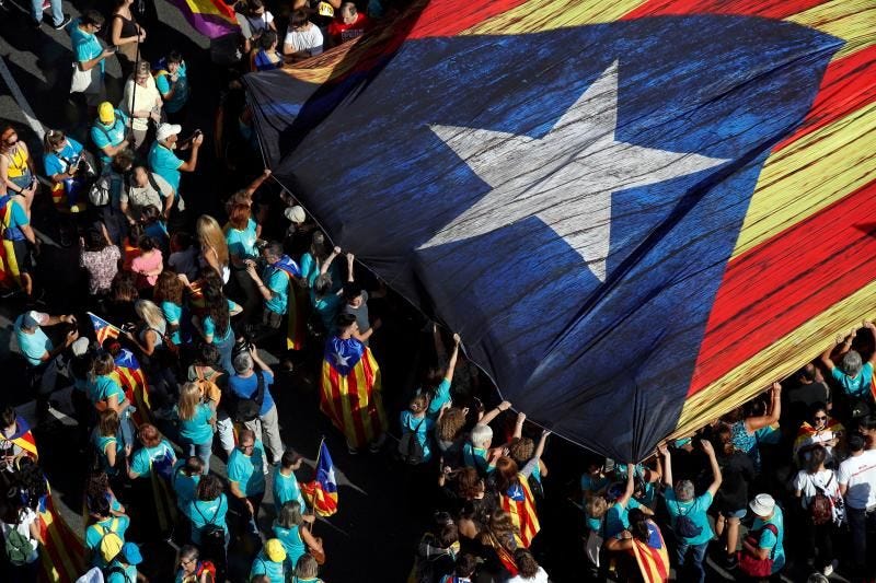 Catalan separatists rally in Barcelona, Spain, September 2019. Albert Gea / Reuters