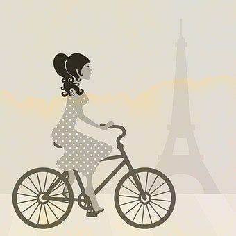 Girl, Cycling, Bike, Bicycle, Paris