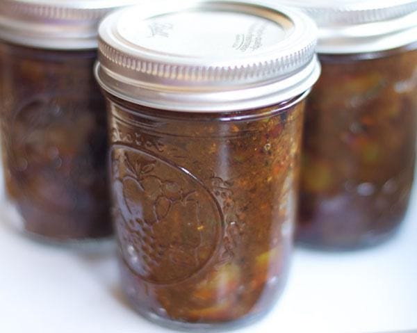 Jars of brinjal achar. Credit: Sarah Khan