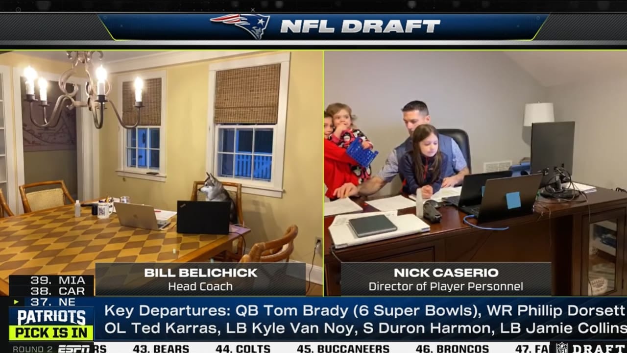 Bill Belichick's dog takes HC's seat for Patriots first pick of ...