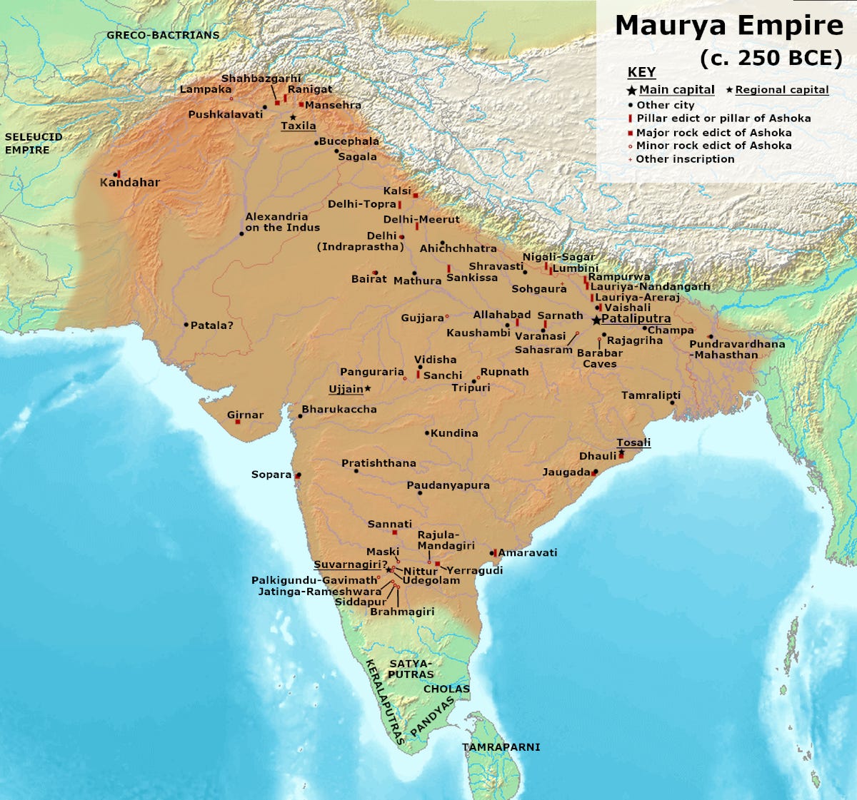 File:Maurya Empire, c.250 BCE 2.png - Wikimedia Commons