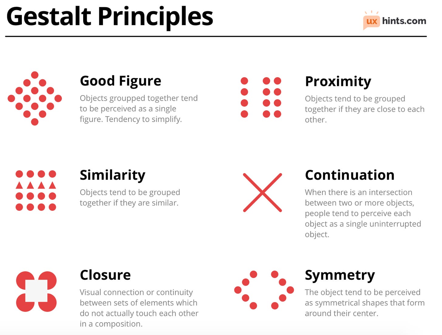 gestalt principless such as grouping, closure