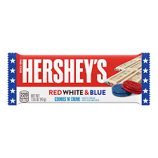 HERSHEY'S COOKIES 'N' CREME Red, White & Blue Candy Bar, 1.55 oz