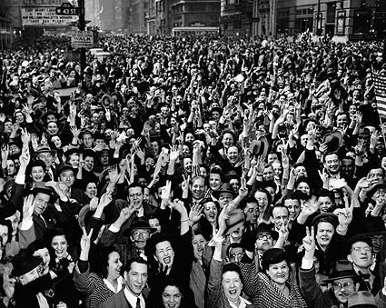 Times Square V-E Day Celebration NYC 1945 WWII Photo Print for Sale