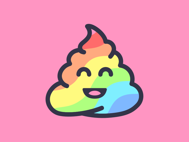 Rainbow Poop Emoji by Nice Colors on Dribbble