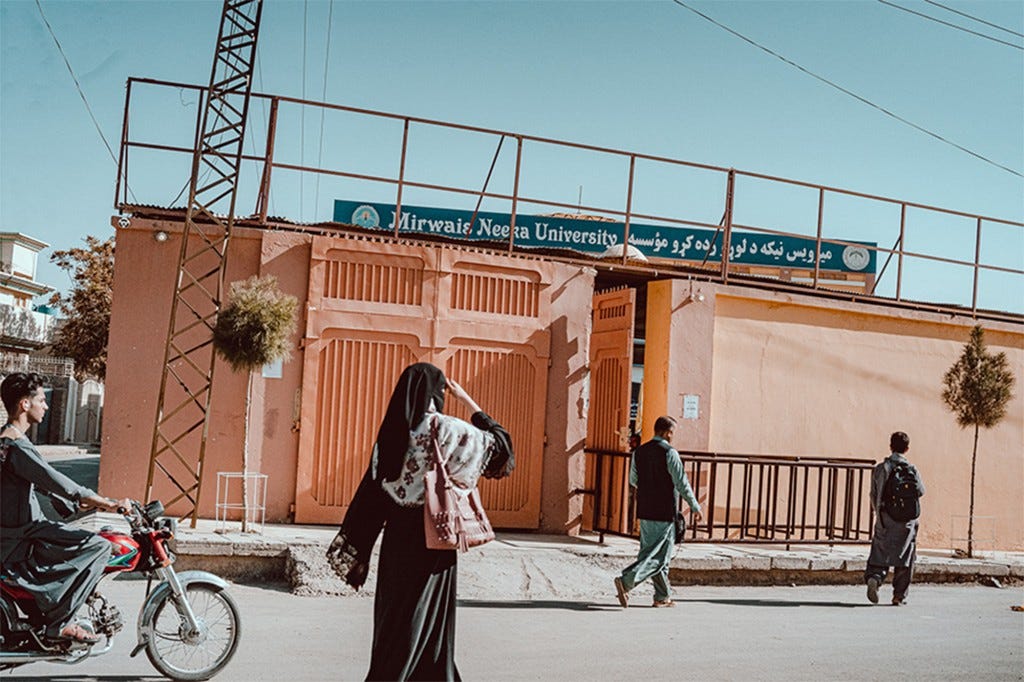 The Taliban has enforced segregated class, by ensuring that men and women study separately.