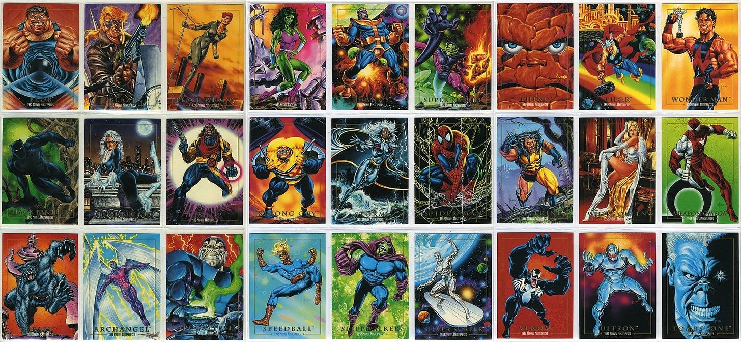 Skybox Marvel Masterpieces 1992 Series 1 Complete Set