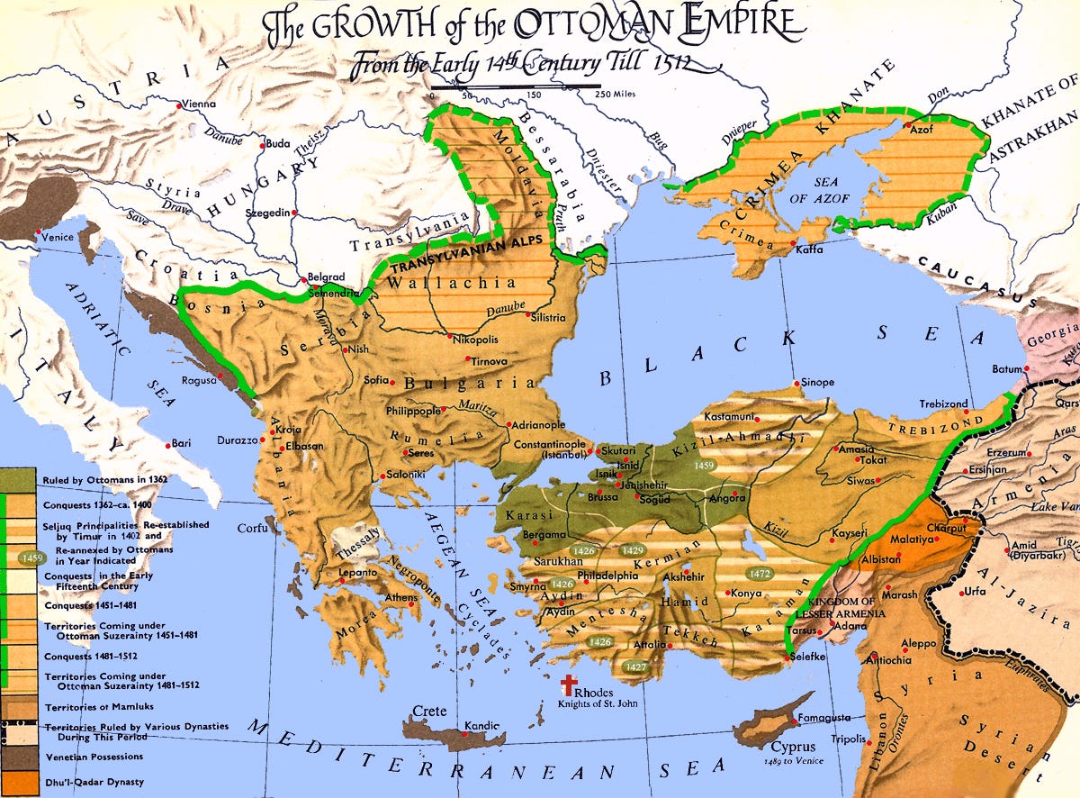 Map - Ottomans to 1512 2