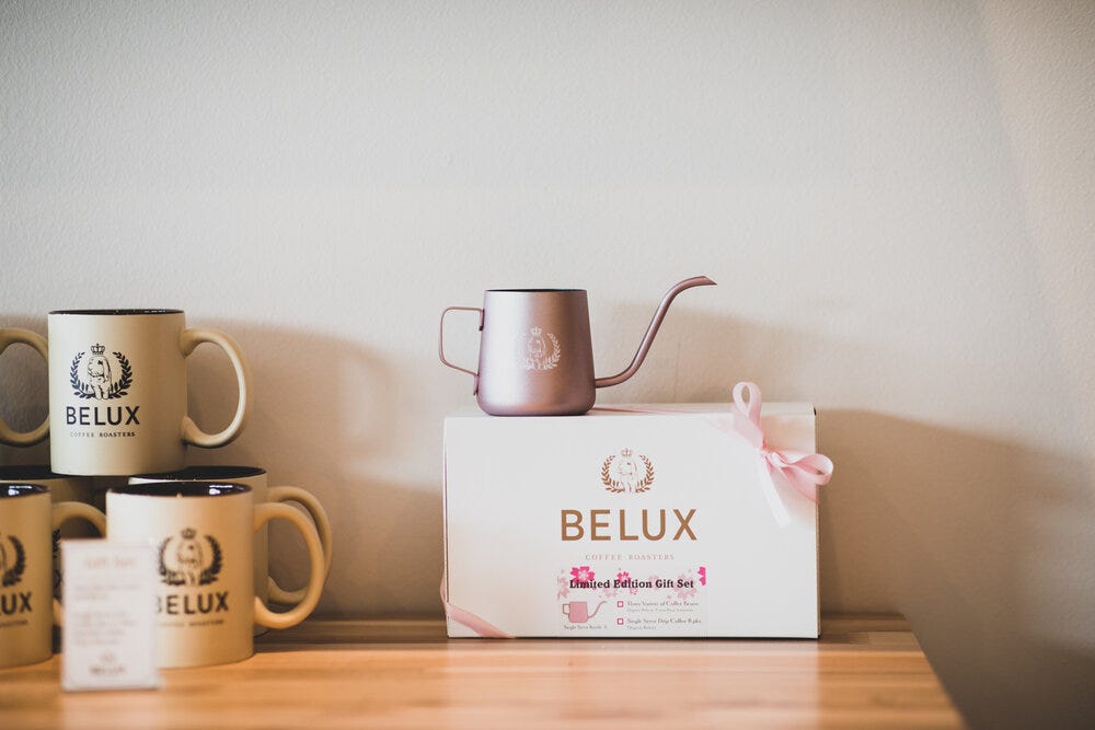 Details at Belux Coffee Roasters.