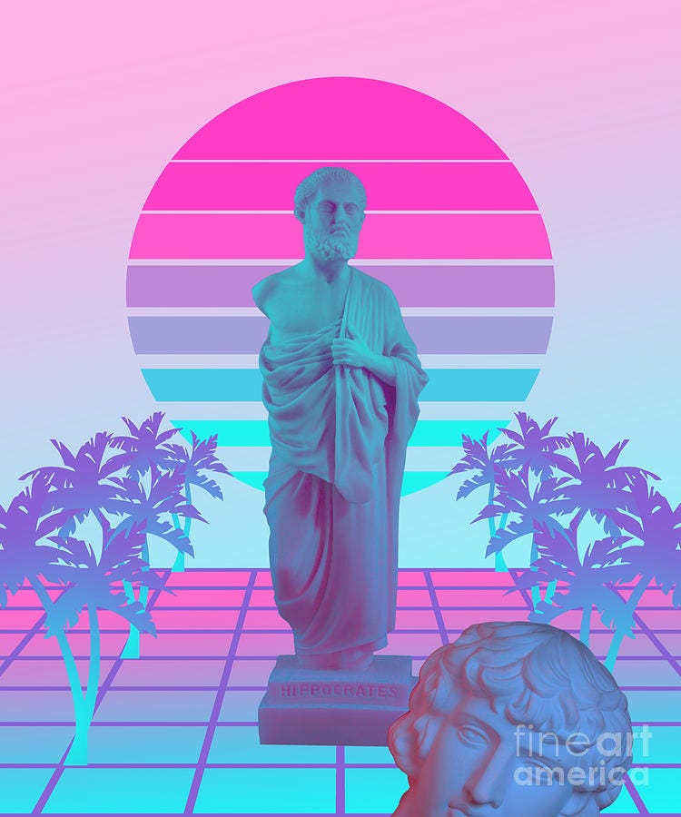 Vaporwave Greek Statue Giff for fans of physics and Science design Digital  Art by DC Designs SuaMaceir