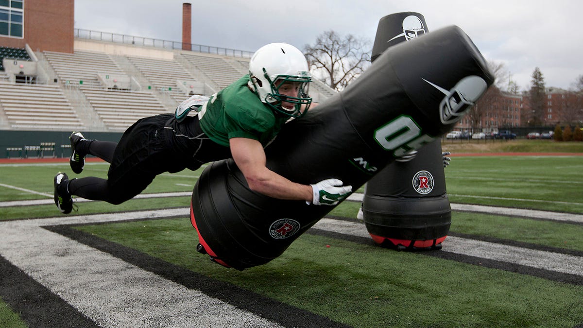 Mobile tackling dummies make Dartmouth head-smart team