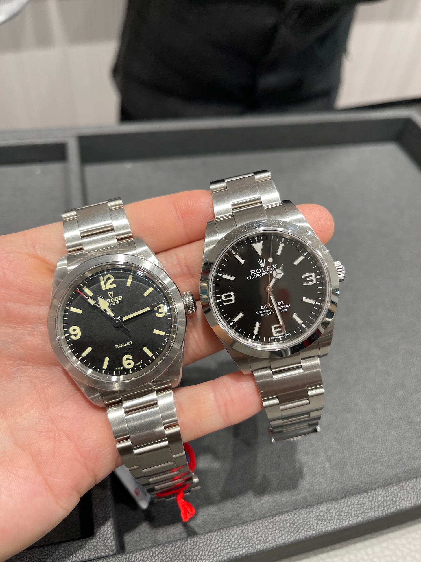 Side by side of Ranger (left) to Rolex Explorer (right)