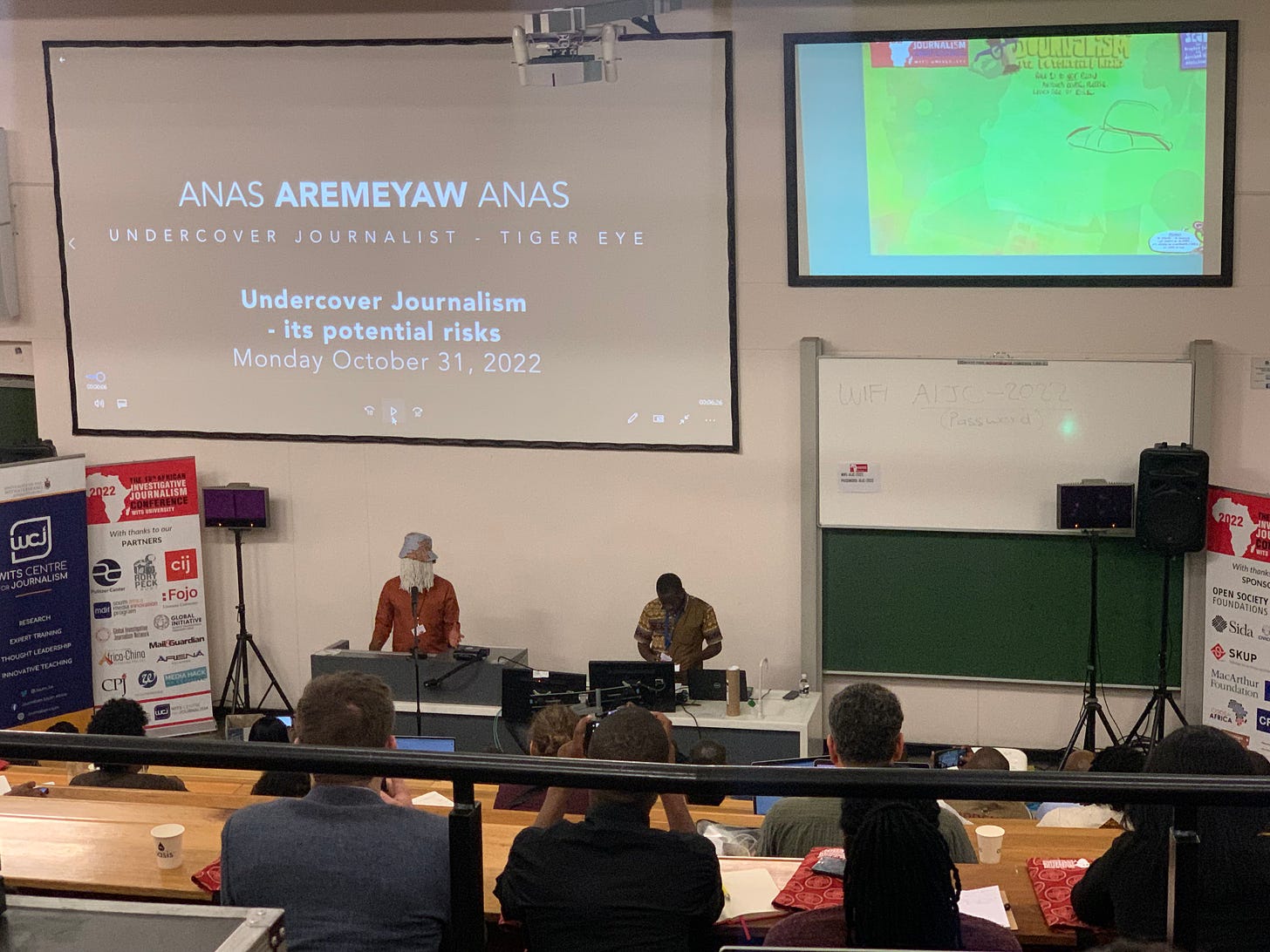 Anas Aremeyaw Anas, 🇬🇭  Under Cover Journalist - Tiger Eye at 18th African Investigative Journalism conference #AIJC Wits University, Johanesburg, South Africa #Mzansi 🇿🇦  @eagamor | The New Ghanaian