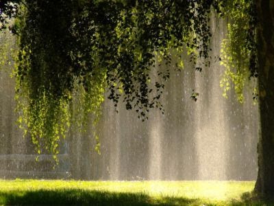 A sunshower or sun shower is a meteorological phenomenon in which rain  falls while the sun is shining. A sunshower is usually t… | Nature  aesthetic, Scenery, Nature