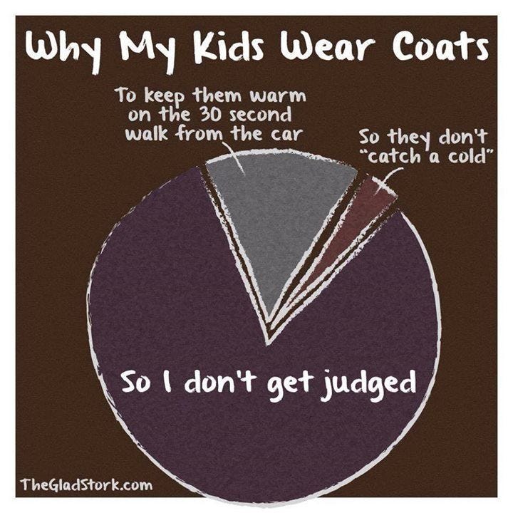 Bundle up, it's judgey out there! By The Glad Stork | Parenting memes,  Parenting win, Parenting humor