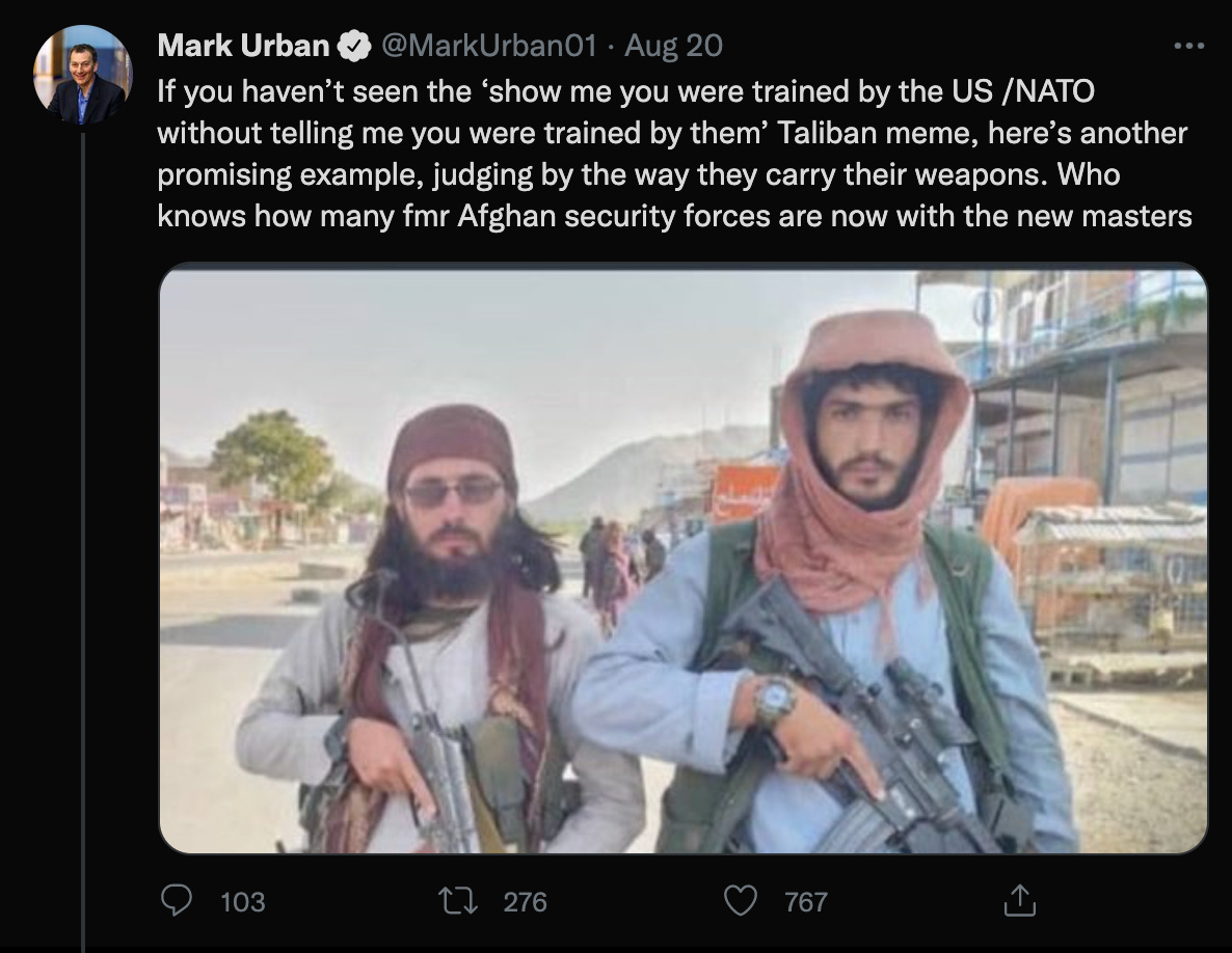 @MarkUrban01 on Twitter claiming trigger discipline is indicative of US training