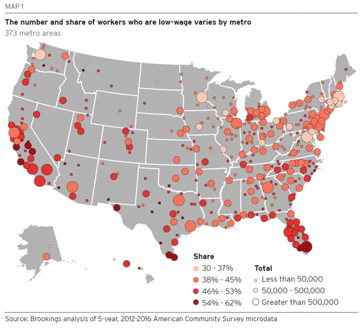 Brookings low wage map