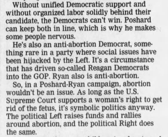 "He's also an anti-abortion Democrat, something rare in a party where social issues have been hijacked by the Left."