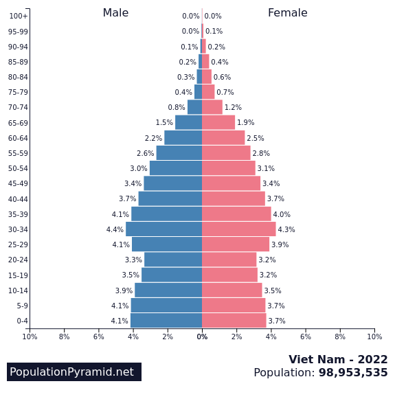 Population of Viet Nam 2022 - PopulationPyramid.net