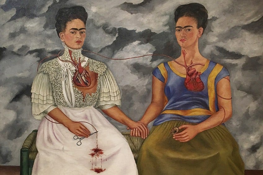The Two Fridas" by Frida Kahlo - Studying Frida Kahlo's Famous Painting