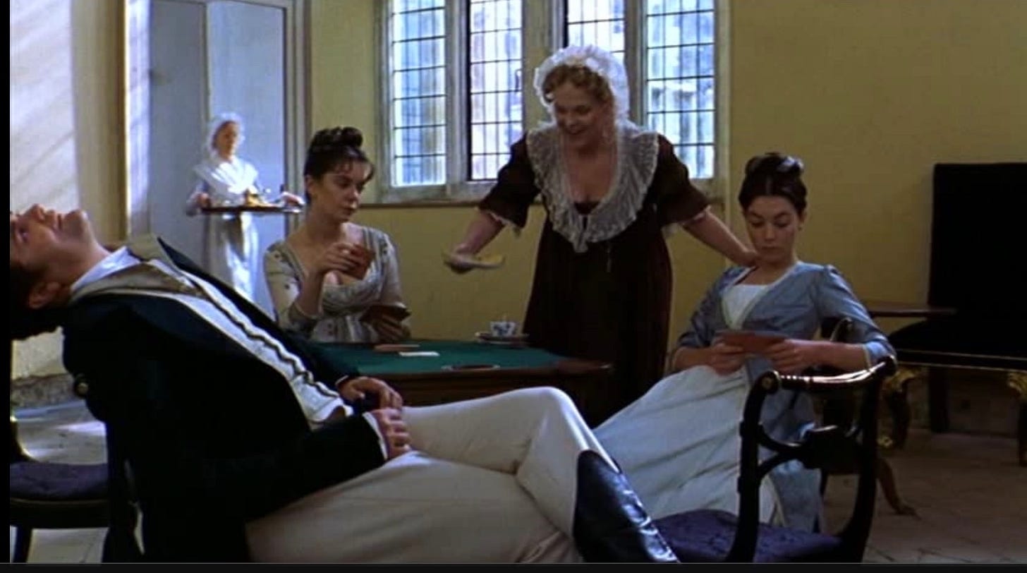 Sheila Gish plays Aunt Norris in the 1999 Patricia Rozema film of ‘Mansfield Park’, seen here with Hugh Bonneville, Victoria Hamilton, and Justine Waddell. Sheila Gish plays Aunt Norris in the 1999 Patricia Rozema film of ‘Mansfield Park’, seen here with Hugh Bonneville, Victoria Hamilton, and Justine Waddell.