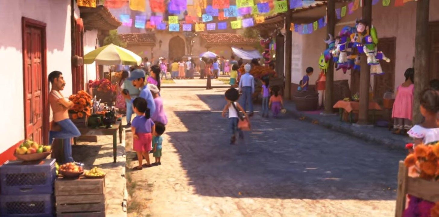 In Coco (2017), a collection of piñatas of other Pixar characters can be  seen hanging from a building. : r/MovieDetails