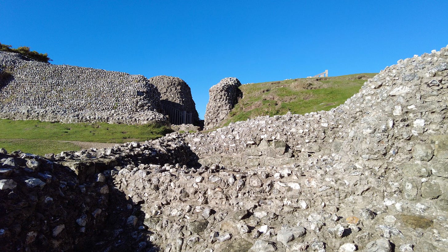 Picture within Old Sarum Castle, Salisbury, Wiltshire. The ruins, managed by English Heritage are wonderful to explore.