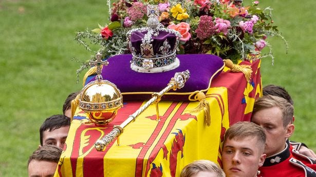 Queen's crown was bolted to coffin to prevent repeat of historical mishap -  Mirror Online