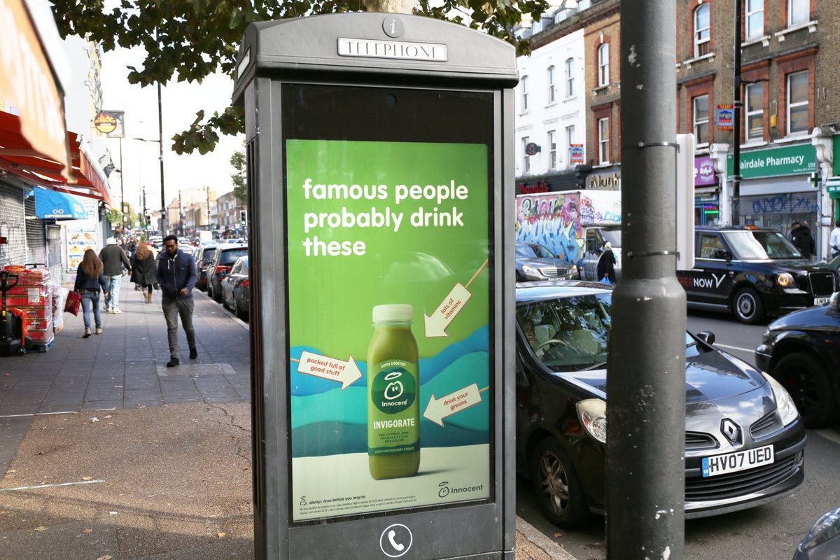 innocent drinks on Twitter: &quot;We&#39;ve made some highly persuasive new  billboards, focussing on important things like how our super smoothies have  more added vitamins than before, or where exactly you should put