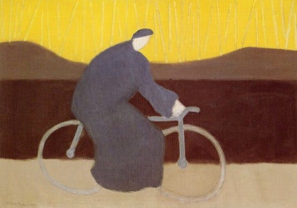 Bicycle Rider by the Loire, Milton Avery, 1954