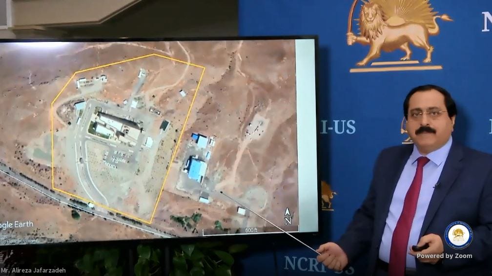NCRI-US Deputy Director, Alireza Jafarzadeh, using a power point presentation, showed maps, graphs, and charts of the covert organization as well as names of individuals involved in the Iranian regime's nuclear program - October 16, 2020