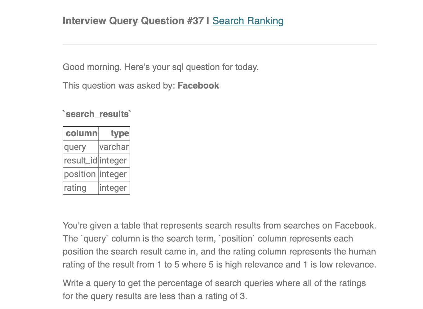 Interview Query SQL