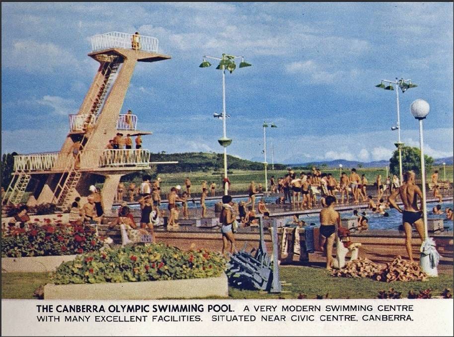 Canberra Olympic Pool, circa 1960.